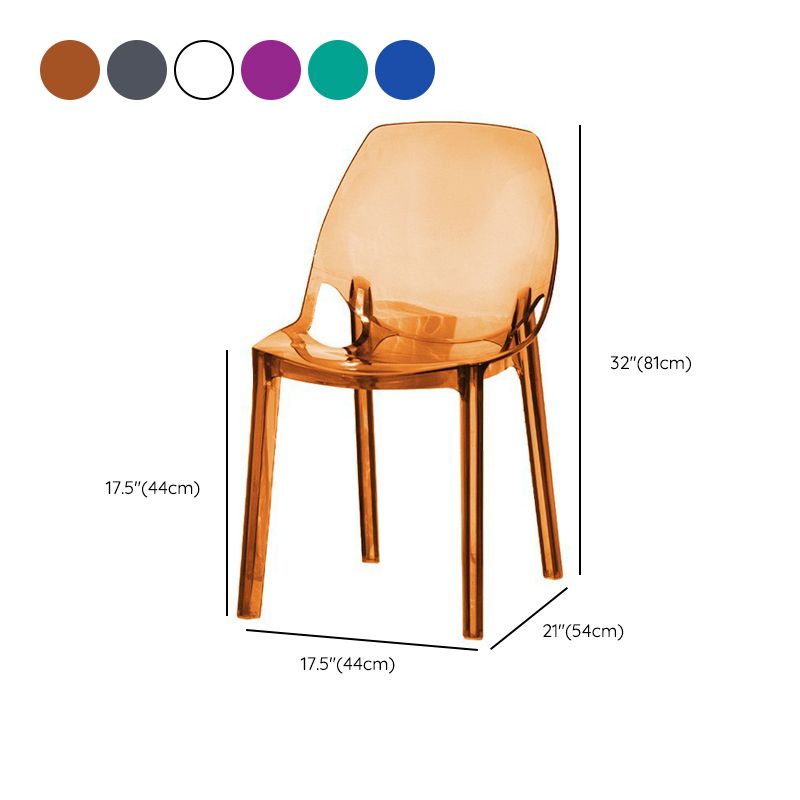 Indoor-Outdoor Plastic Side Chair Stacking Dining Accent Chair Clearhalo 'Dining Chairs' 'Dining Tables & Seating' 'dining_chair' 'furn' 'furn_dining_chair' 'Furniture' 'Kitchen & Dining Furniture' 1200x1200_ec4117e8-ed53-4ba4-8fd8-02b1bcb4bf2e