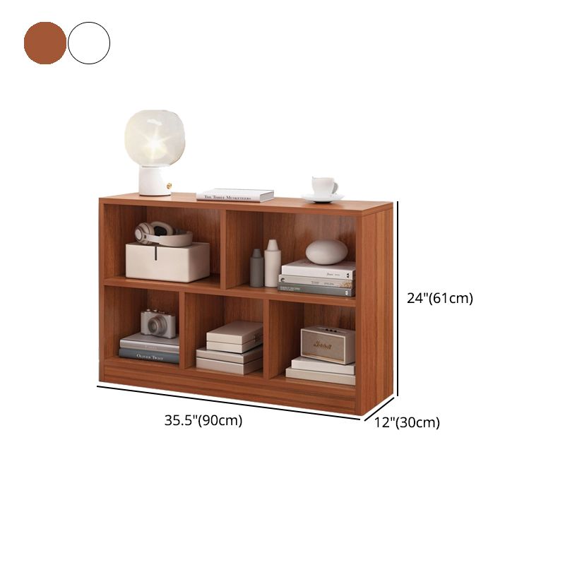 White and Brown Standard Bookshelf Scandinavian Manufactured Wood Bookshelf Clearhalo 'Bookcases' 'Furniture' 'furniture_bookcases' 'Office Furniture' 1200x1200_ec45d192-a831-479d-bb89-d782fbeb6f95