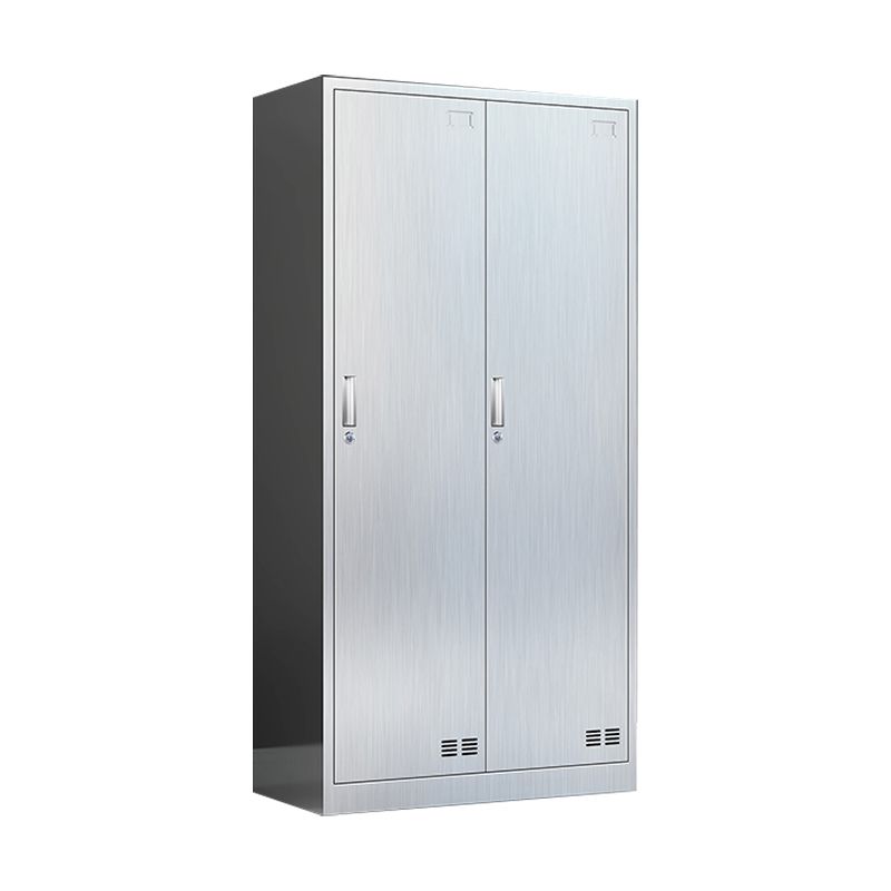 Modern Chrome Storage Cabinet for Bathroom Metal Cabinet with Hinged Doors Clearhalo 'Armoires & Wardrobes' 'armoires_wardrobes' 'Bedroom Furniture' 'furn' 'furn_armoires_wardrobes' 'Furniture' 1200x1200_ec45ea50-da98-495f-ac43-212a8ecfb6ba
