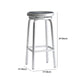Industrial Silver Armless Counter Stool Aluminum Round Seat Footrest Counter Chair