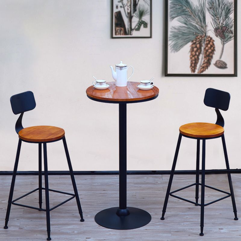 Industrial Style Bistro Bar Table Solid Wood Top Bar Table for Dining Room Clearhalo 'Bar Furniture' 'Bar Tables' 'bar_tables' 'furn' 'furn_bar_tables' 'Furniture' 'Kitchen & Dining Furniture' 1200x1200_ec46a942-7343-4adf-8550-bbb332b0c9ac