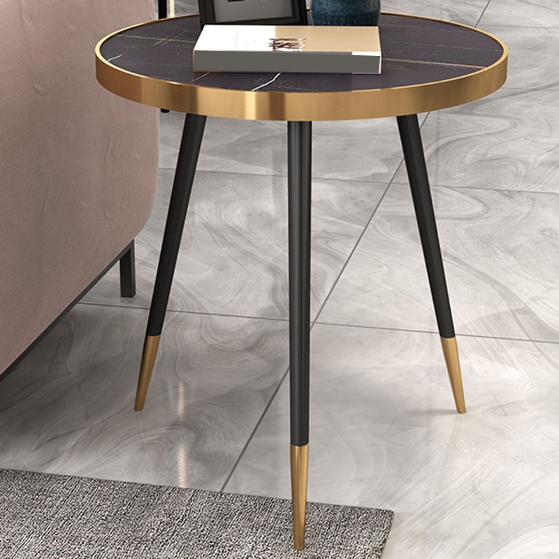 Modernistic Metal 3 Legs End Table Round Slate Top Side End Table Clearhalo 'Coffee & Accent Tables' 'End & Side Tables' 'end_side_tables' 'furn' 'furn_end_side_tables' 'Furniture' 'Living Room Furniture' 1200x1200_ec4700cd-d770-4398-9c07-50759cbd18bd