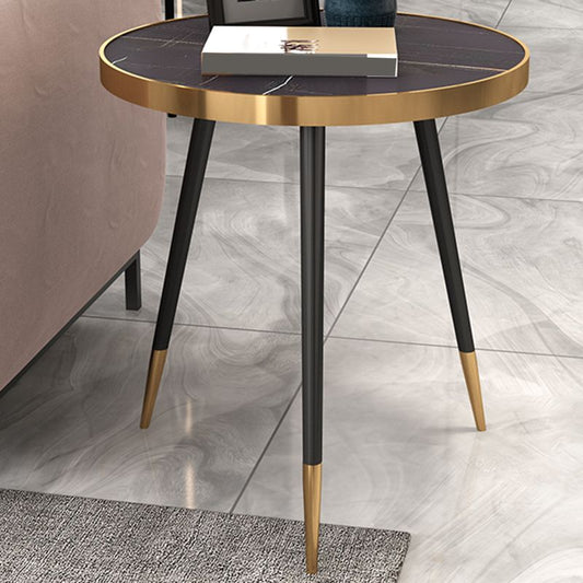 Modernistic Metal 3 Legs End Table Round Slate Top Side End Table Clearhalo 'Coffee & Accent Tables' 'End & Side Tables' 'end_side_tables' 'furn' 'furn_end_side_tables' 'Furniture' 'Living Room Furniture' 1200x1200_ec4700cd-d770-4398-9c07-50759cbd18bd