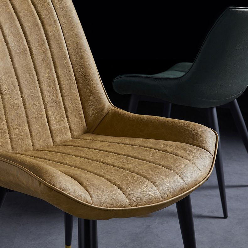 Scandinavian Leather Restaurant Side Chair Matte Finish Parsons Dining Chair Clearhalo ' kitchen&dining_furn' 'Dining Chairs' 'Dining Tables & Seating' 'dining_chair' 'furn' 'furn_dining_chair' 'Furniture' 'furniture_dining_chair' 'Kitchen & Dining Furniture' 'kitchen' 1200x1200_ec470976-87c4-40a9-8234-d1a01f911ca8