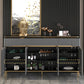 Glam Dark Gray Credenza Sintered Stone Top Sideboard Cabinet for Dining Room Clearhalo 'buffet_sideboard' 'Buffets & Sideboards' 'furn' 'furn_buffet_sideboard' 'Furniture' 'Kitchen & Dining Furniture' 1200x1200_ec476eaa-9b55-4eac-ac92-5371b61f74a8