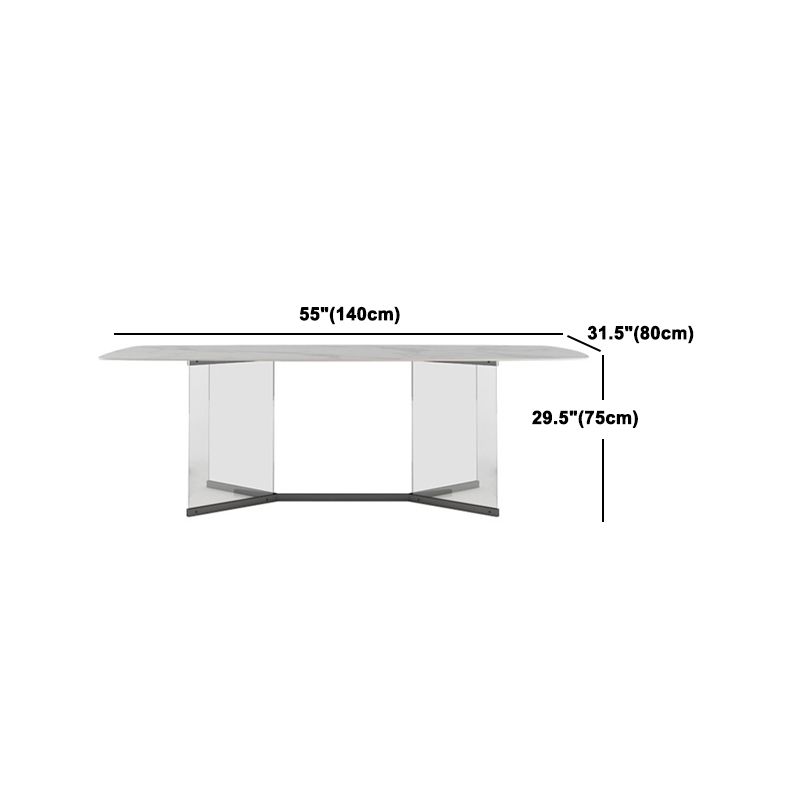 Ensemble de table à manger en pierre fritte du rectangle contemporain 1/3/4/5/6 pièces de restauration