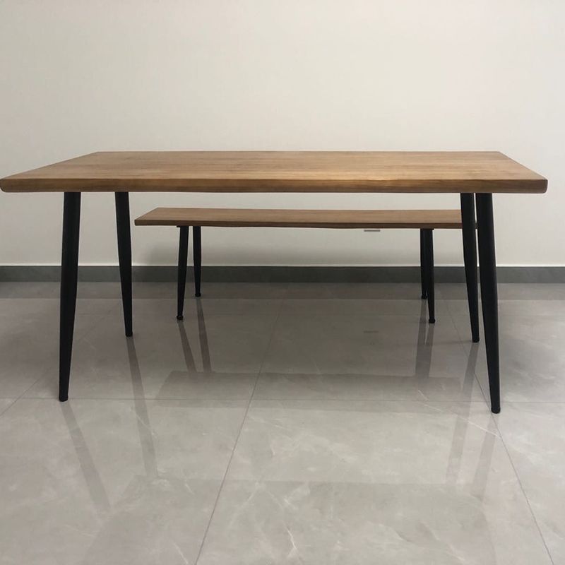 11.7-inch W Modern Seating Bench Solid Wood Metal Solid Color Bench Clearhalo 'Benches' 'Chairs & Seating' 'furn' 'furn_benches' 'Furniture' 'Living Room Furniture' 1200x1200_ec4c3064-b378-433a-9fc7-0d53fbfe5ae7