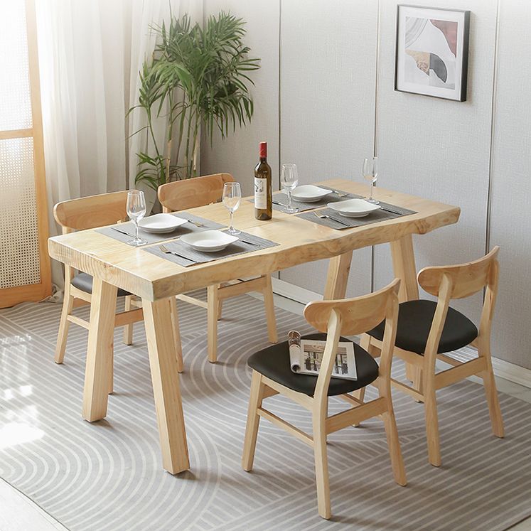 Modern 1/2/5 Pieces Rectangle Dining Set Solid Wood Dining Table with Chairs Clearhalo 'Dining Room Sets' 'Dining Tables & Seating' 'dining_room_set' 'furn' 'furn_dining_room_set' 'Furniture' 'furniture_dining_room_set' 'Kitchen & Dining Furniture' 1200x1200_ec4d55c7-2de1-4576-8bd8-2055353f8cdd
