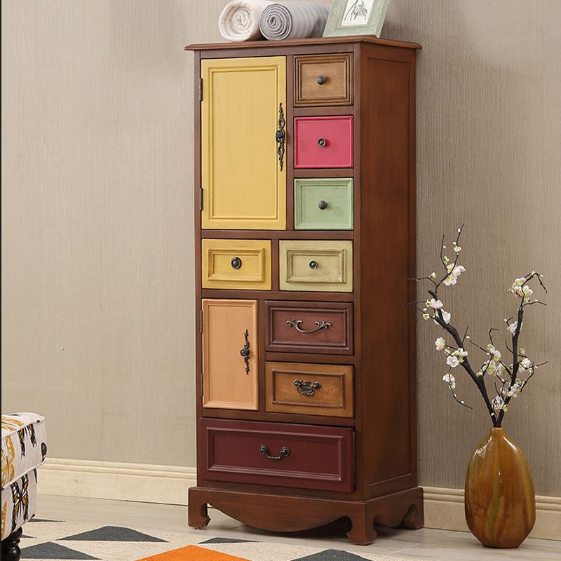 Cómoda vertical de madera con cajones para dormitorio náutico