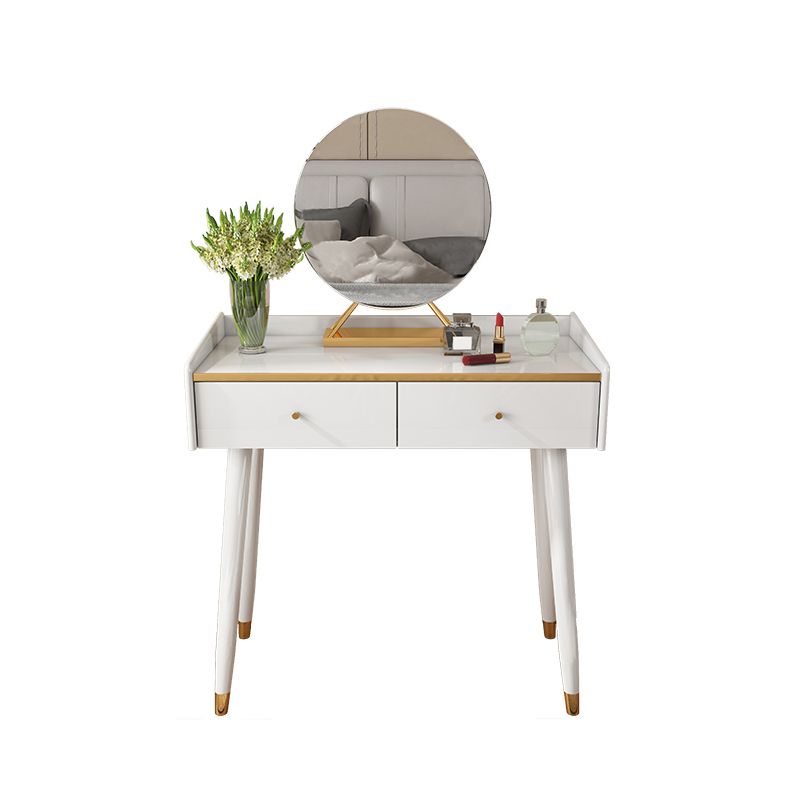 Tabella di vanità per trucco da 31,5 "W imposta in bianco con 2 cassetti