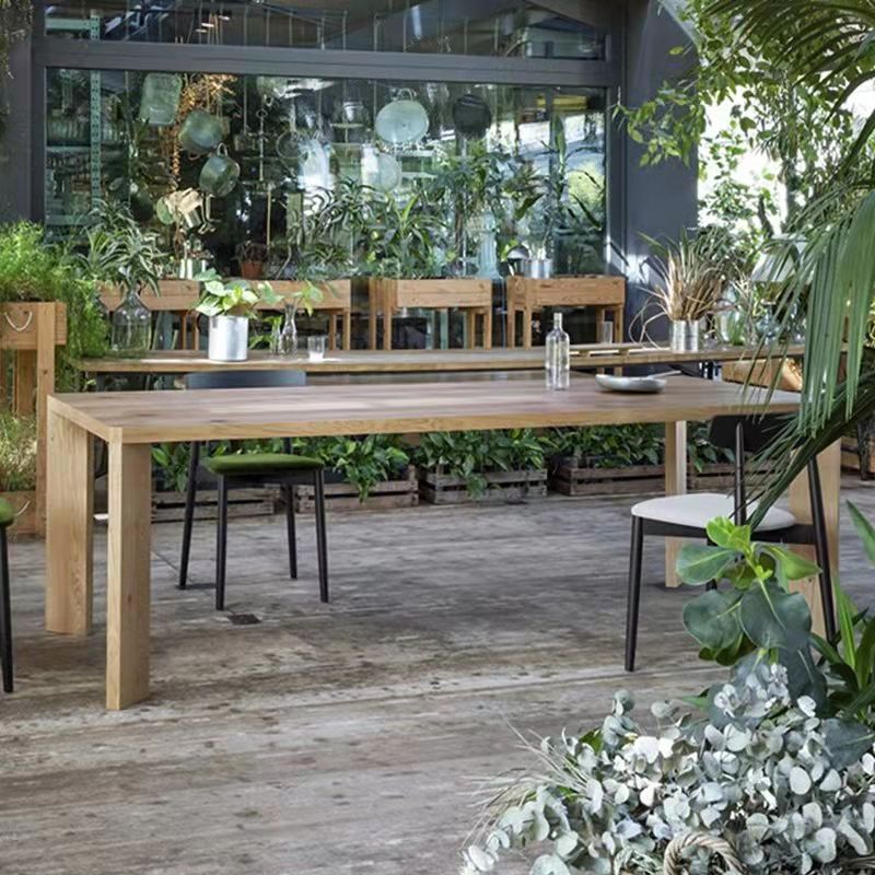 Rectangle 4 Legs Industrial Table Fixed Table of Pinewood Solid Wood Clearhalo ' dining_table' 'Dining Tables & Seating' 'Dining Tables' 'furn' 'furn_dining_table' 'Furniture' 'furniture_dining_table' 'Kitchen & Dining Furniture' 'kitchen&dining_furn' 'kitchen' 'kitchen_dining_table' 1200x1200_ec530413-e3b0-45e1-9813-a324adc23f7c