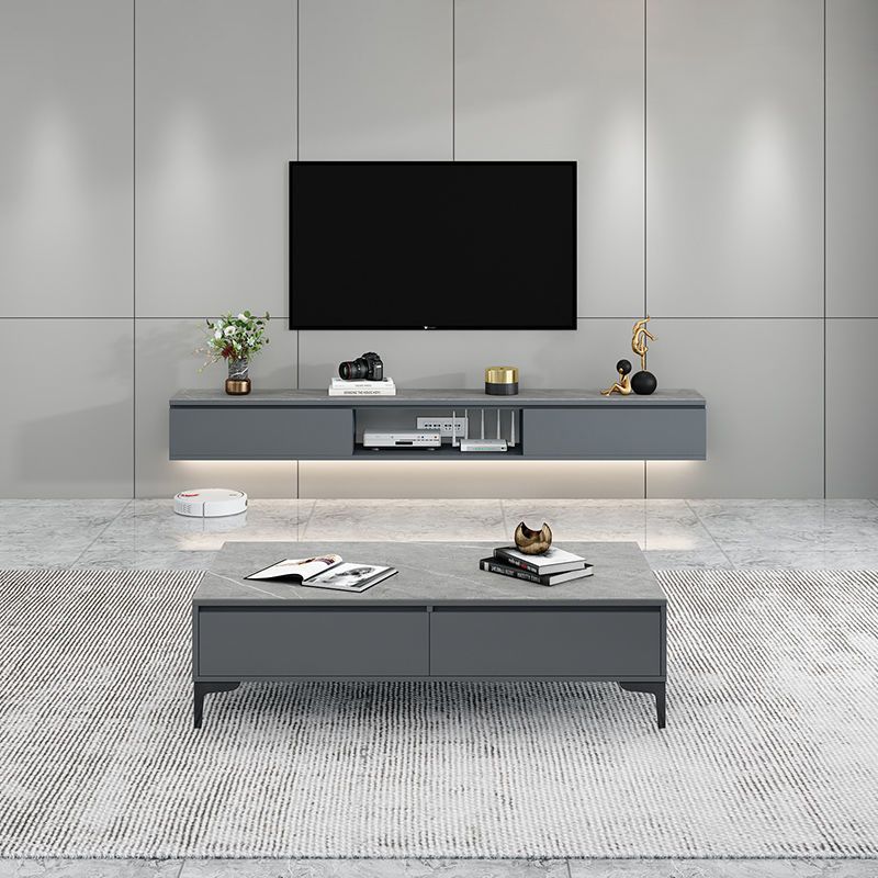 Contemporary Style TV Stand Wall-mounted Enclosed Storage TV Console Clearhalo 'furn' 'furn_tv_stands_entertainment_centers' 'Furniture' 'Living Room Furniture' 'TV Stands & Entertainment Centers' 'TV Stands & Media Storage Furniture' 'tv_stands_entertainment_centers' 1200x1200_ec53e416-e1f6-4ec3-b1df-92fa878226a2