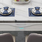 Simplicity Style Dining Site Table Faux Marble Furniture with Drop-Leaf Clearhalo 'Dining Tables & Seating' 'Dining Tables' 'dining_table' 'furn' 'furn_dining_table' 'Furniture' 'Kitchen & Dining Furniture' 1200x1200_ec54f3ea-2757-4f2d-940d-1e2c77136768