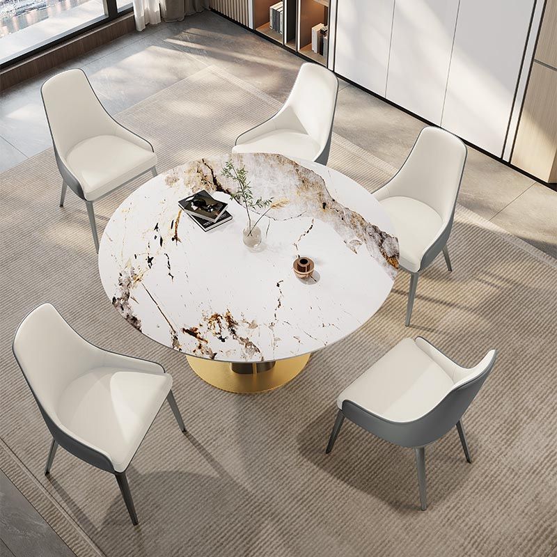 Silla de cuero de imitación tapizada silla de comedor contemporánea