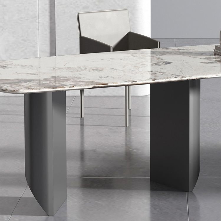 Glamourösster Set mit Lederstühlen 1/2/3 Stücke glänzender weißer Esstisch Set