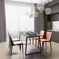 Chaises de salle à manger en cuir contemporain chaises latérales sans jambes en métal pour cuisine