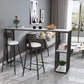 White Counter Table with Rectangle Table Top Double Pedestal Table - 41.3" H Clearhalo 'Bar Furniture' 'Bar Tables' 'bar_tables' 'furn' 'furn_bar_tables' 'Furniture' 'furniture_bar_tables' 'Kitchen & Dining Furniture' 1200x1200_ec578837-5a7d-42b9-abc2-d8f88204da2c