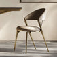 Glam -stijl armloze eetkamerstoelen faux lederen open achterkant eetstoelstoel