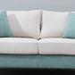 Scandinavian Sofa with 2 Pillows Square Arm Living Room Fabric Seating