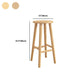 Contemporary Backless Rubberwood Stool Natural Footrest Barstool