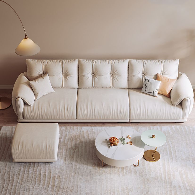 Skandinavisches Sofa weiße Kissen Kunstleder Wohnzimmer Kissen Top Arm