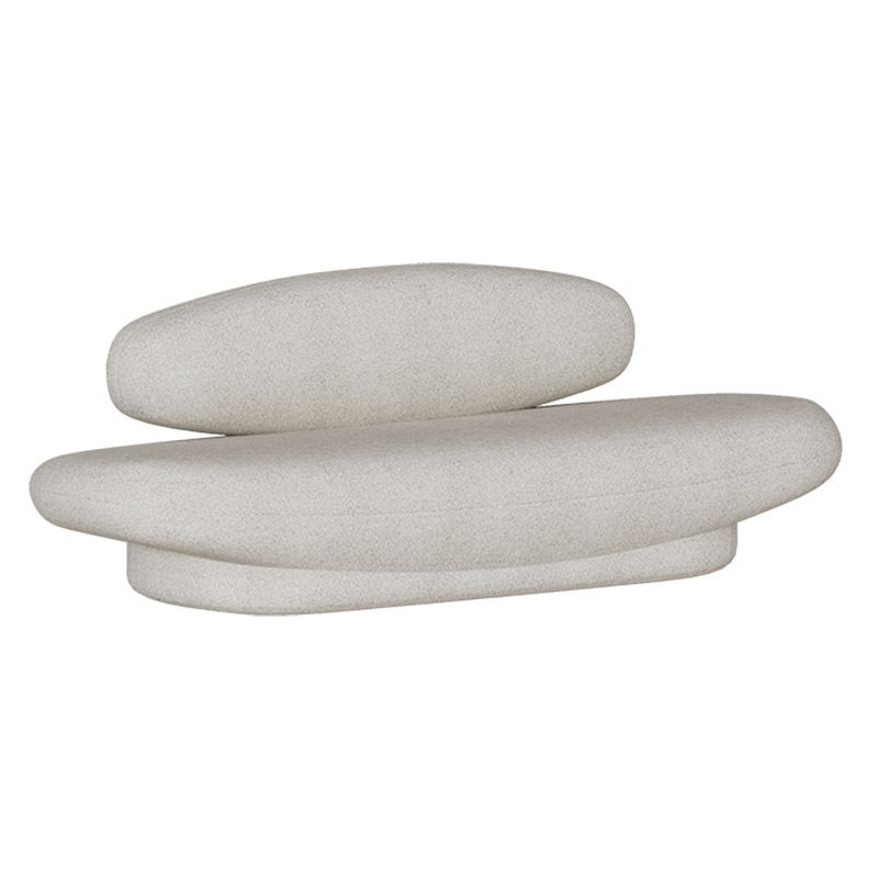 Dichiarazione di divano curvo in stile moderno di lana in beige