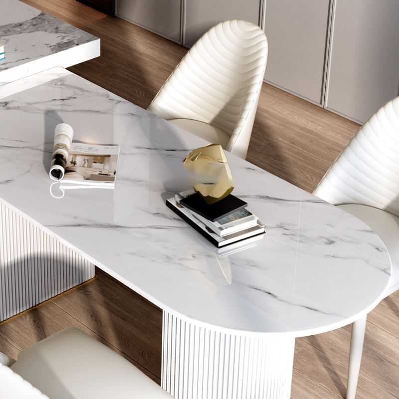 Sintered Stone Top Luxury White Table Table with Double Pedestal Base for Restaurant Clearhalo ' dining_table' 'Dining Tables & Seating' 'Dining Tables' 'furn' 'furn_dining_table' 'Furniture' 'furniture_dining_table' 'Kitchen & Dining Furniture' 'kitchen&dining_furn' 'kitchen' 'kitchen_dining_table' 1200x1200_ec5b296d-777b-4bac-b1bf-d84b69264cc3
