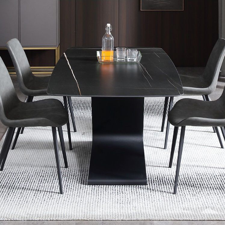 Modern 1/2/3/4/5 Pieces Black Dinette Set Sintered Stone Dining Table with Chairs Clearhalo 'Dining Room Sets' 'Dining Tables & Seating' 'dining_room_set' 'furn' 'furn_dining_room_set' 'Furniture' 'furniture_dining_room_set' 'Kitchen & Dining Furniture' 'kitchen&dining_furn' 'kitchen' 1200x1200_ec5b8ab2-1da4-45a4-9591-cc969c5b5a3c