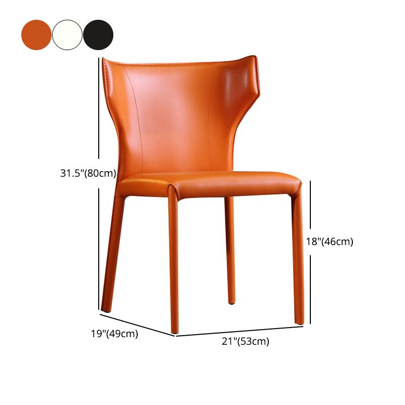 デザイナースタイルのホテルウィングバックチェアレザーマット仕上げダイニングチェア