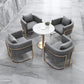 Glam Style Faux Marble Dining Set Round 1/2/3/5 Pieces Dining Set for Home Use