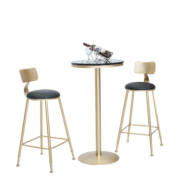Glam Style Bar Table Set 1/2/3 Pieces Bar Table with Metal Stools Clearhalo 'Bar Furniture' 'furn' 'furn_home_bar_bar_sets' 'Furniture' 'Home Bars & Bar Sets' 'home_bar_bar_sets' 'Kitchen & Dining Furniture' 1200x1200_ec5db9db-8951-4c3f-bc07-3080246d5218