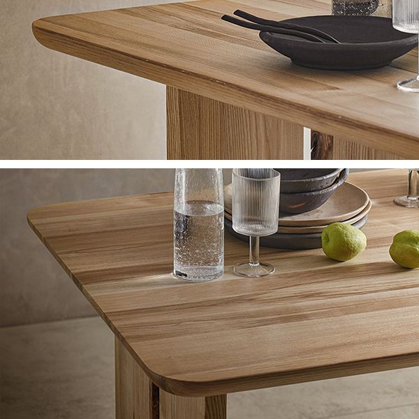 モダンなスタイルのダイニングルームセット1/2/3/4/5 PCS長方形のテーブル付きソリッドウッドダイニングセット