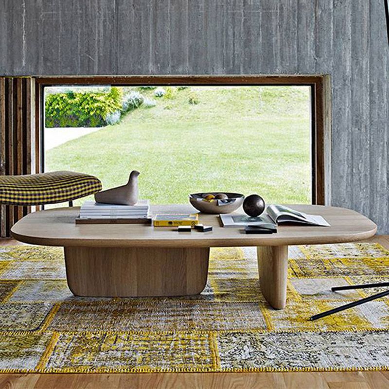 Table basse en bois de table de cocktail de style scandinave de 15,75 po de hauteur