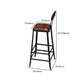 Contemporary Upholstered Dining Stool Armless Bar Stool with Black Base