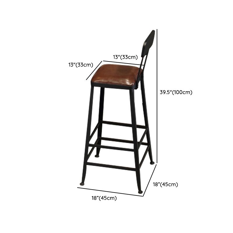 Contemporary Upholstered Dining Stool Armless Bar Stool with Black Base