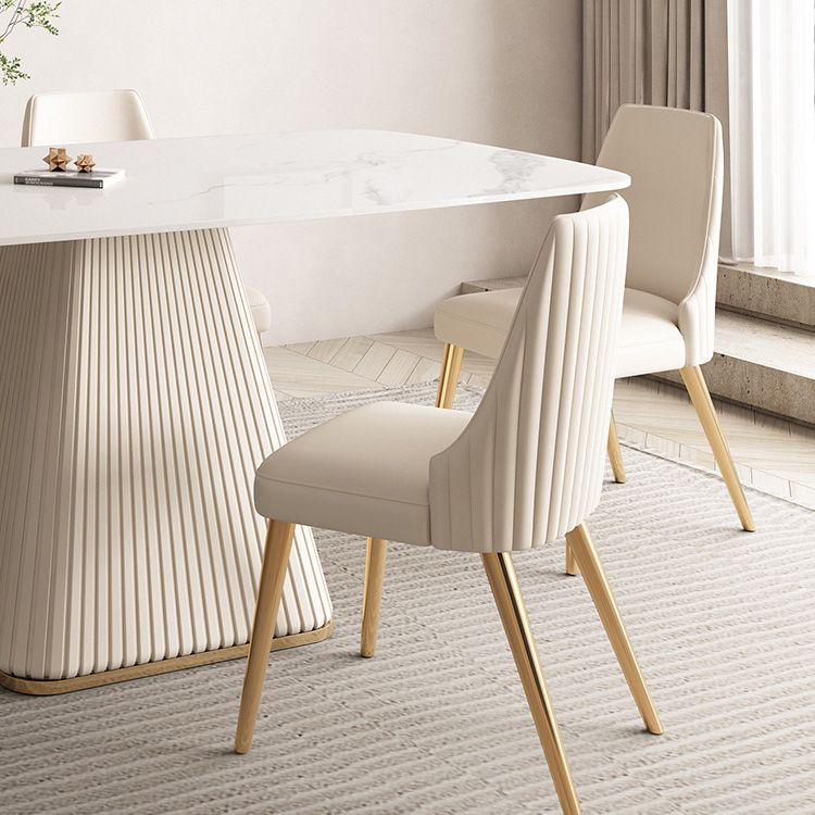 Glam White Dining Table Stone Rectangular Table for Dining Room Clearhalo 'Dining Tables & Seating' 'Dining Tables' 'dining_table' 'furn' 'furn_dining_table' 'Furniture' 'Kitchen & Dining Furniture' 1200x1200_ec658f73-5946-4698-b601-ac024ff7a998