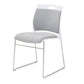 Lumbar Support Conference Chair Silver Steel Frame Armless Chair