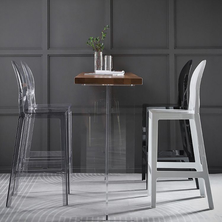 Industrial Acrylic Counter Height Stools 4 Legs Bar Stool for Indoor Clearhalo 'Bar Furniture' 'Bar Stools' 'bar_stools' 'furn' 'furn_bar_stools' 'Furniture' 'Kitchen & Dining Furniture' 1200x1200_ec65da41-7dcc-4666-babd-0a53cd422c3e