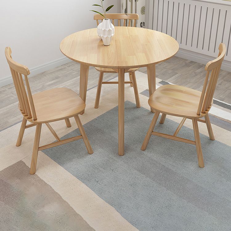 Modern Rubber Wood Dinette Set 1/2/4/5/7 Pieces Round Beige Dining Table Set Clearhalo 'Dining Room Sets' 'Dining Tables & Seating' 'dining_room_set' 'furn' 'furn_dining_room_set' 'Furniture' 'furniture_dining_room_set' 'Kitchen & Dining Furniture' 1200x1200_ec661c05-48f6-4b87-9c3a-6a810e50b1c8