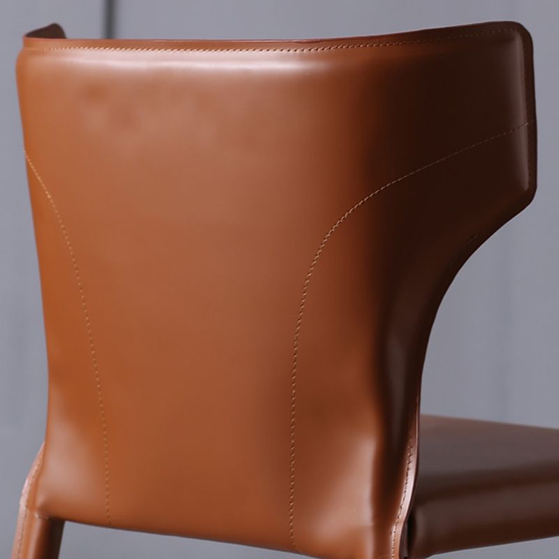 Contemporary Style Wingback Chair Armless Leather Dining Chairs Clearhalo ' kitchen&dining_furn' 'Dining Chairs' 'Dining Tables & Seating' 'dining_chair' 'furn' 'furn_dining_chair' 'Furniture' 'furniture_dining_chair' 'Kitchen & Dining Furniture' 'kitchen' 1200x1200_ec677590-2fbd-4365-90d2-ae4e3332771b