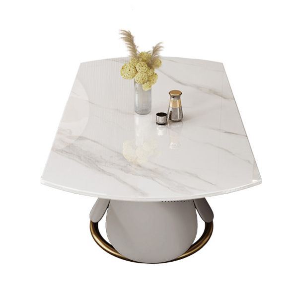 Modern Sintered Stone Dining Room Set Standard Height with Round Top and White Leg Dining Set Clearhalo 'Dining Room Sets' 'Dining Tables & Seating' 'dining_room_set' 'furn' 'furn_dining_room_set' 'Furniture' 'furniture_dining_room_set' 'Kitchen & Dining Furniture' 'kitchen&dining_furn' 'kitchen' 1200x1200_ec6ae38b-3a3d-48a8-bff8-1384d297b137