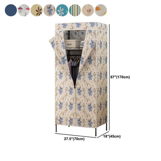 Contemporary Style Wardrobe Metal 1-Door Wardrobe Closet for Bedroom