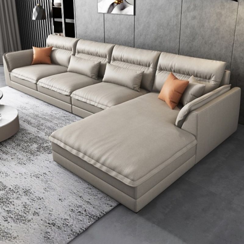 Moderne sectionals faux lederen kussen bovenarm sectionals. 134 inch