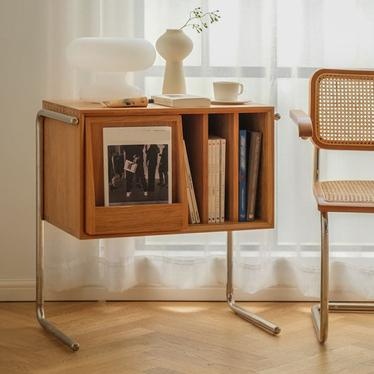 Moderne stijl solide houten boekenplank gesloten terug boekenkast met deur