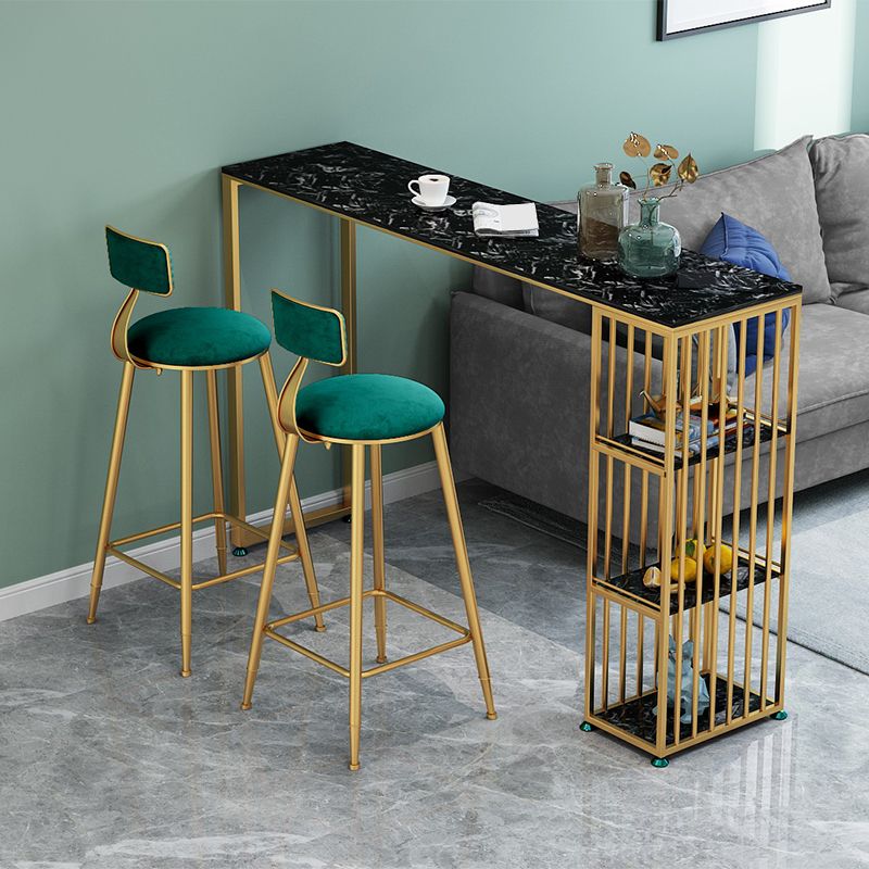 Glam Faux Marble Bar Dining Table Rectangle Bar Table for Dining Room Clearhalo 'Bar Furniture' 'Bar Tables' 'bar_tables' 'furn' 'furn_bar_tables' 'Furniture' 'Kitchen & Dining Furniture' 1200x1200_ec71e71a-c4c2-4553-b5a1-b0edbf7ecbb2