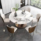 Modern 1/4/7 Pieces Dining Table Set with Sintered Stone Top Stainless Steel Dinette Set Clearhalo 'Dining Room Sets' 'Dining Tables & Seating' 'dining_room_set' 'furn' 'furn_dining_room_set' 'Furniture' 'furniture_dining_room_set' 'Kitchen & Dining Furniture' 'kitchen&dining_furn' 'kitchen' 1200x1200_ec7220a2-393c-497b-963b-4c9be4d6237e