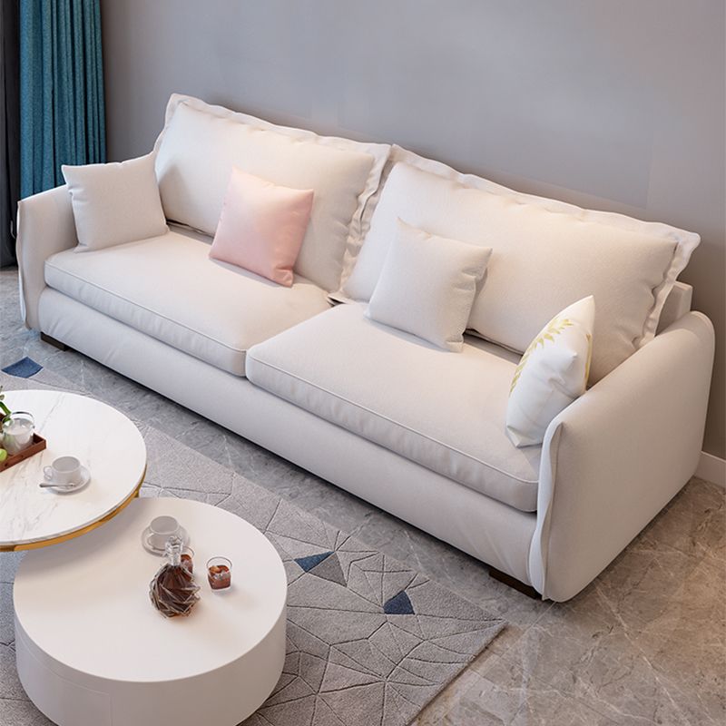 現代の白いルーズバックソファスクエアアームの固定期間
