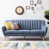 Canapé en tissu avec oreiller cousu en arrière et bras évasé pour le salon