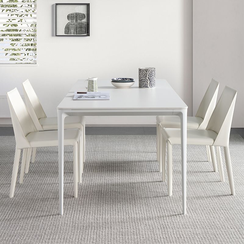 Sintered Stone Dining Table Simple Style 4 Legs Base Table for Dining Room Clearhalo ' dining_table' 'Dining Tables & Seating' 'Dining Tables' 'Furniture' 'furniture_dining_table' 'Kitchen & Dining Furniture' 'kitchen&dining_furn' 'kitchen' 'kitchen_dining_table' 1200x1200_ec72a08b-a150-4e44-8b04-7e4680008f0c