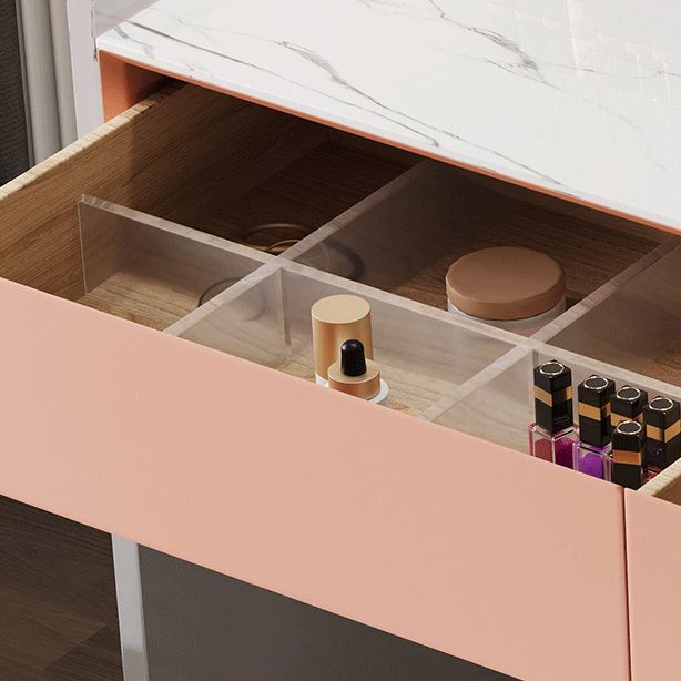 大理石 /アクリルの現代化された化粧虚栄心寝室用の2つの引き出し付きセット